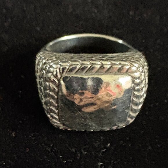 Silpada 925 Sterling Silver Hammered Braided Ring - size 8 - Picture 2 of 7
